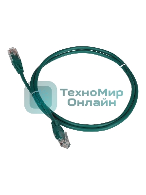 Патч-корд LANMASTER TWT UTP cat.5e, с заливными колпачками, 0.3 м, зеленый