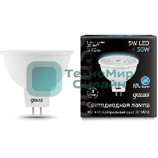 Лампа светодиодная Gauss MR16 5Вт 4100К белый GU5.3 530лм 150-265В FROST