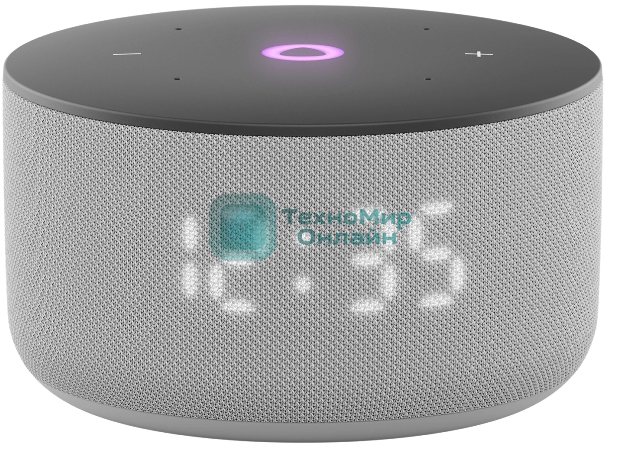 Умная колонка Яндекс Станция Мини 3, 12Вт, компактная, 1 динамик, часы, управление умным домом, Wi-Fi, Bluetooth 5.0, Алиса, серый
