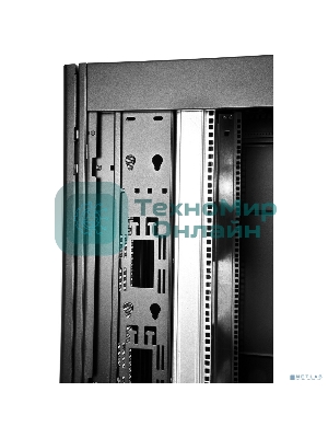 Шкаф серверный ПРОФ напольный 42U (600x1200) дверь перфорированная 2 шт., черный, в сборе, ШТК-СП-42.6.12-44АА-9005