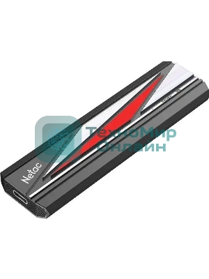 Внешний SSD Netac ZX20L, 2TB, USB 3.2 Gen 2 Type-C, R/W 2000/1800, черный/красный