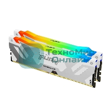 Оперативная память Kingston Fury Renegade, DDR5, 32Gb (2x16Gb), 7600MHz, CL38, DIMM, радиатор, RGB, белый