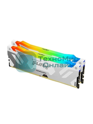 Оперативная память Kingston Fury Renegade, DDR5, 32Gb (2x16Gb), 7600MHz, CL38, DIMM, радиатор, RGB, белый
