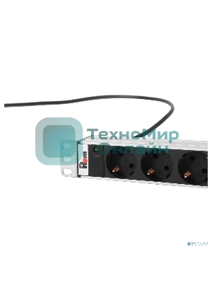 Верт. блок розеток Rem-16 с инд., 25 Shuko, 16A, алюм., 42-48U, шнур 3 м