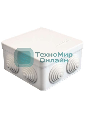 Коробка распределительная ОП 105х105х56 7 выходов 4 гермоввода IP54 крышка защелкивающаяся бел. Epplast 100011