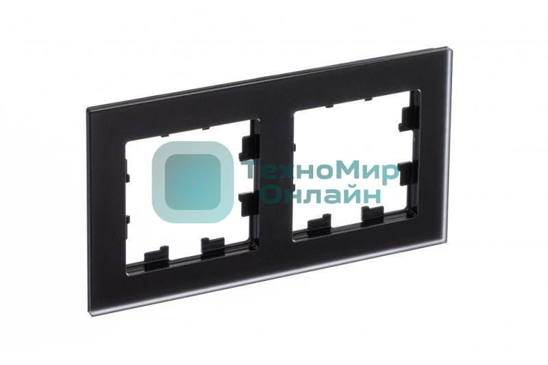 Рамка 2-м AtlasDesign Nature мат. стекло, черный SchE ATN331002