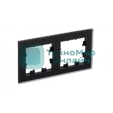 Рамка 2-м AtlasDesign Nature мат. стекло, черный SchE ATN331002