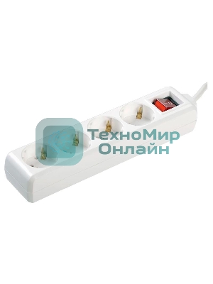 Удлинитель 4х1.5 м с заземл. 16А IP20 У04К с выкл. ПВС 3х1 ИЭК WYP10-16-04-01-ZK-17