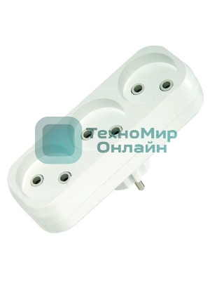 Тройник Makel 3 гнезда 10 А, без заземления линейный