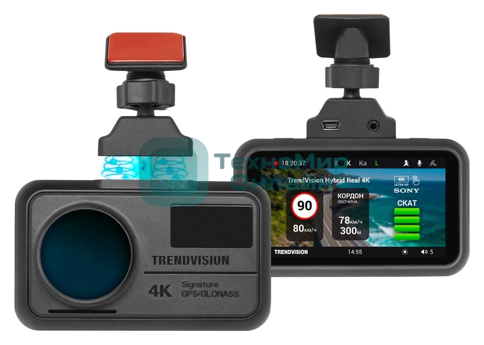 Видеорегистратор с радар-детектором TrendVision Hybrid Signature Real 4K GPS ГЛОНАСС