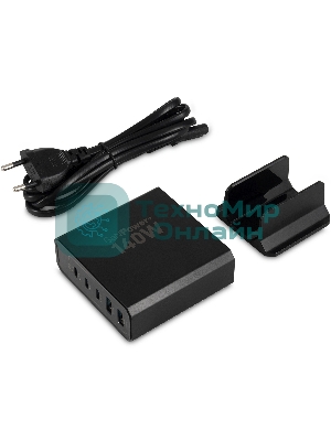 Настольное зарядное устройство Digma Pro DPW10A 140W 5A (PD+QC) 3хUSB-C/2xUSB-A универсальное черный (DPW1A4G024BK)