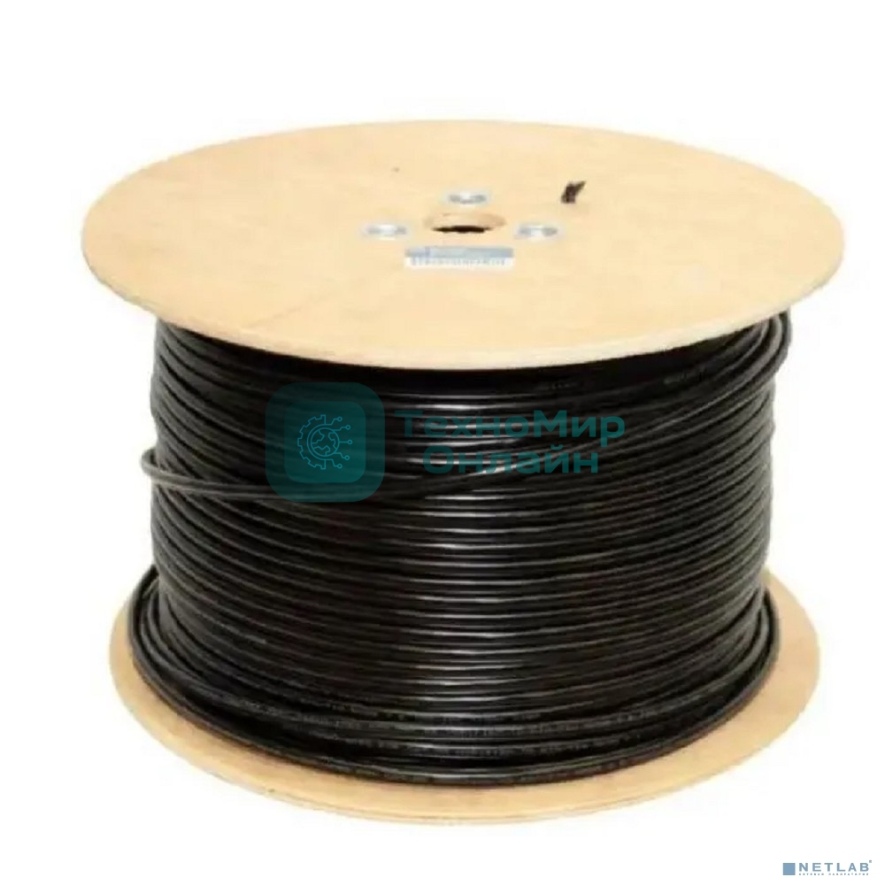 Кабель 5bites FS5525-305BPE-M FTP/SOLID/5E/24AWG/COPPER/PE/BLACK/OUTDOOR/MSGR/DRUM/305M