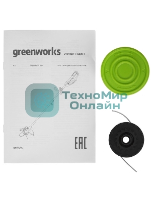 Триммер аккумуляторный GREENWORKS G40LT30, 40 В, 4 Ач без аккумулятора, без ЗУ