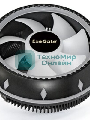 Кулер для процессора ExeGate Dark Magic EE126M-PWM.RGb черный, 120 мм, алюминий, 2000 об/мин, 24 дБ, 4 pin, 100 Вт, 65 мм
