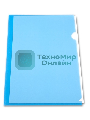 Папка-уголок Бюрократ -EE310/1BLU A4, пластик, 0.15мм, синий
