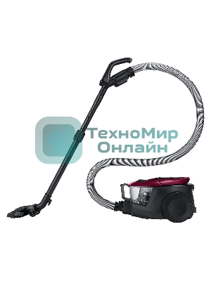 Пылесос Samsung VC18M31A0HP бордовый/черный, 380/1800 Вт, уборка сухая, пылесборник контейнер 2 л