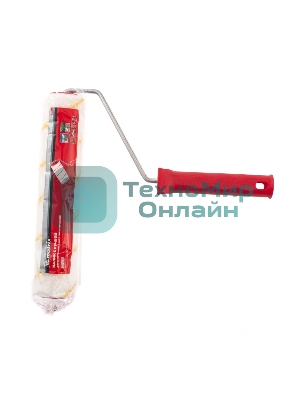 Валик в сборе Matrix полиакрил желтая полоса, 250 мм, ворс 12 мм, D 36 мм, D ручки 6 мм