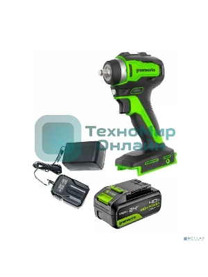 Гайковерт Greenworks G24IW200 аккум. патрон:квад.3/8