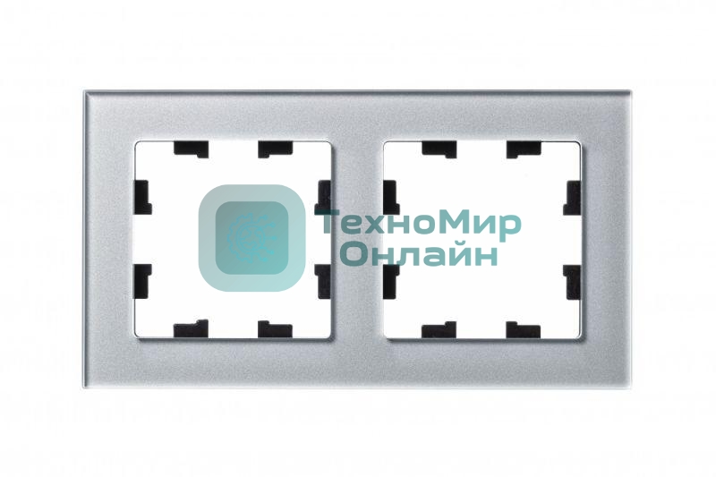 Рамка 2-м AtlasDesign Nature стекло, алюм. SchE ATN320302