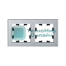 Рамка 2-м AtlasDesign Nature стекло, алюм. SchE ATN320302