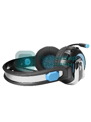 Гарнитура Crown CMGH-3001 чёрный/синий, проводная, подсветка