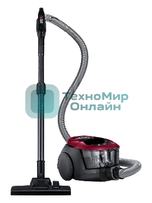 Пылесос Samsung VC18M31A0HP бордовый/черный, 380/1800 Вт, уборка сухая, пылесборник контейнер 2 л