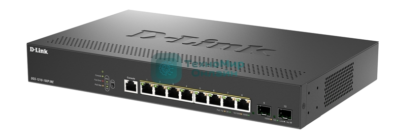 Коммутатор D-Link DGS-1210-10XP/ME/C1A (L2) 8x1 Гбит/с 2SFP+ 8PoE+ 240W управляемый