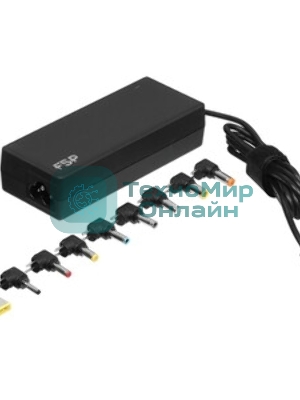 Адаптер питания FSP NB PRO 90W (FSP090-DBBN3) AC-DC 90W Adapter, Вход C6 (для ноутбучного кабеля), Кабель 1500мм, Выход 19V, в комплекте 9 переходников. RETAIL