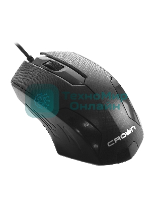 Мышь проводная Crown CMM-100 черный, 1000 dpi, USB, кнопки - 3
