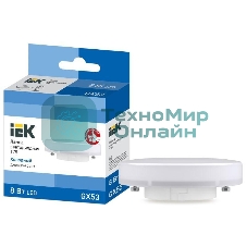 Лампа светодиодная IEK LLE-T80-8-230-65-GX53 T75 таблетка 8Вт 230В 6500К GX53