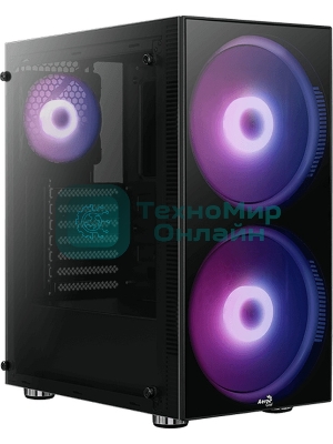 Компьютерный корпус Aerocool/Formula Python (3xUSB, 2xAudio, 0.5 мм,2x200 мм FAN, прозрачная стенка-закаленное стекло, ATX, без БП)