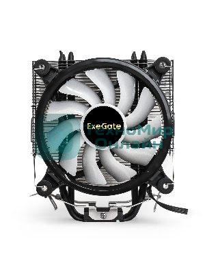 Кулер для процессора ExeGate Dark Magic EXX400V2-PWM.RGb серебристый, 120 мм, алюминий/медь, 2100 об/мин, 24 дБ, 4 pin, 140 Вт, 155 мм