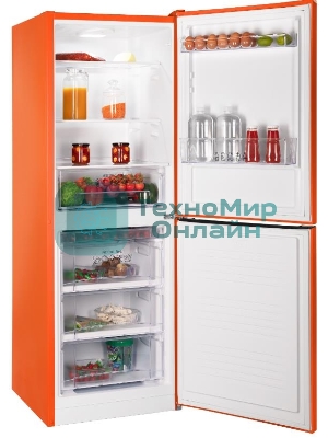 Холодильник Nordfrost NRB 161NF OR оранжевый двухкамерный 170/105 л морозилка снизу, No Frost
