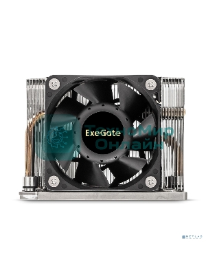 Кулер для процессора ExeGate ESNK-P0068AP4.PWM.2U.3647.Cu серебристый/черный, 60 мм, алюминий/медь, 6800 об/мин, 52 дБ, 4 pin, 205 Вт, 64.5 мм