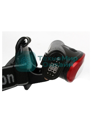 Фонарь налобный Camelion LED5382 черный/красный 3Вт лам.:светодиод. AAAx3 (13366)