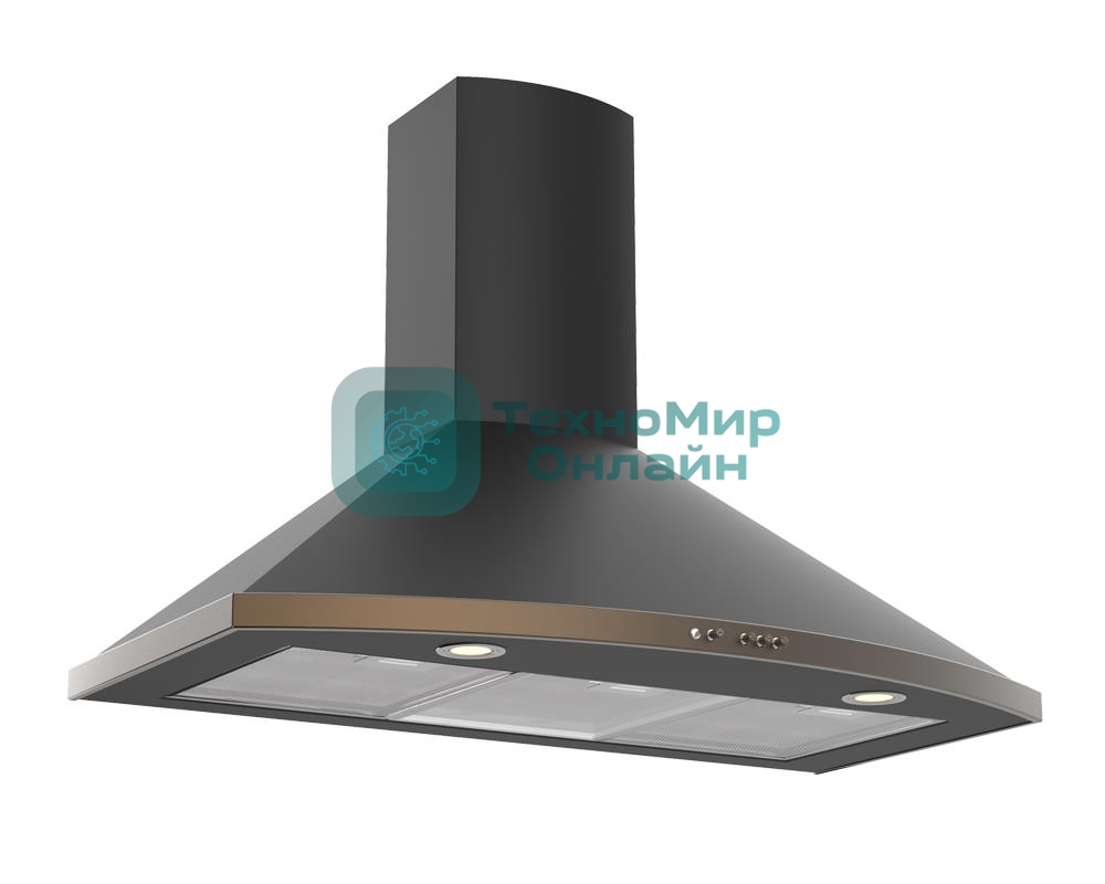 Вытяжка каминная Elikor Сигма 90П-650-К3Д антрацит, 90 см, 650 м³/ч, 56 дБ