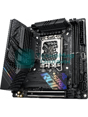 Материнская плата ASUS ROG STRIX B760-I GAMING WIFI, LGA 1700, Intel B760, 2xDDR5, 4xSATA, 2xM.2, 1xPCIe 5.0 x16, 1xHDMI, 1xDP, 1x 2.5Gb LAN, 3xUSB-A 2.0, 3xUSB-A 3.2 Gen 1, 1xUSB-C 3.2 Gen 1, 1xUSB-C 3.2 Gen 2x2, 5x3.5 мм, 7.1, Mini-ITX