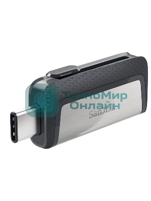 Флешка USB Sandisk DDC2 Ultra Dual (SDDDC2-032G-G46), 32Gb, USB 3.0/USB 3.1 Type C, R/W 150/30, серый/черный