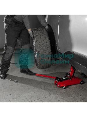 Домкрат гидравлический подкатной MTX 2 т, 140-340 мм, в пласт. кейсе