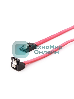 Кабель интерфейсный SATA Cablexpert CC-SATAM-DATA90, 50 см, угловой разъем, 7pin/7pin, защелка, пакет