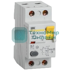 Выключатель дифференциального тока (УЗО) 2п 63А 100мА тип ACS ВД1-63 IEK MDV12-2-063-100