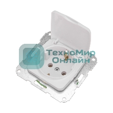 Розетка Kranz 1-ая керамика DEA с/з с крышкой с/у 16А мех. белый