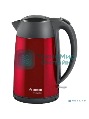 Чайник электрический Bosch TWK3P424 1.7л. 2400Вт красный (корпус: нержавеющая сталь)