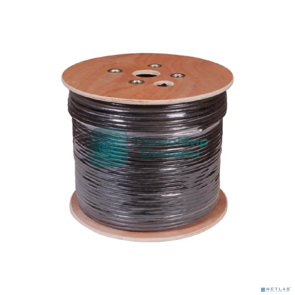 Кабель витая пара Rexant U/UTP, cat.5e, PE, 10PR, 24AWG, OUTDOOR, SOLID, черный, 305м