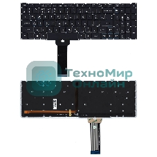 Клавиатура для ноутбука Acer Predator Helios 300 PH315-52 черная с цветной подсветкой