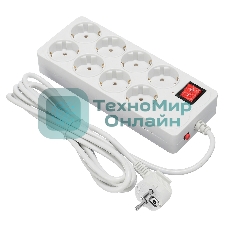 Сетевой фильтр Buro 800SH-3-W 3 м, 8 розеток, белый, коробка