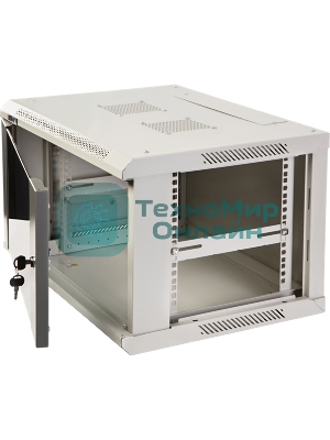 Шкаф коммутационный Lanmaster (TWT-CBWPG-6U-6X4-GY) 6U 600x400 мм пер. дв. стекл 60 кг серый