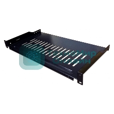 Полка фронтальная, с возможностью установки заднего фиксатора, глубина 300 мм, 1U, нагрузка - 18 кг