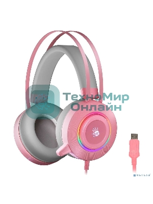 Гарнитура Bloody G521 розовый, проводная