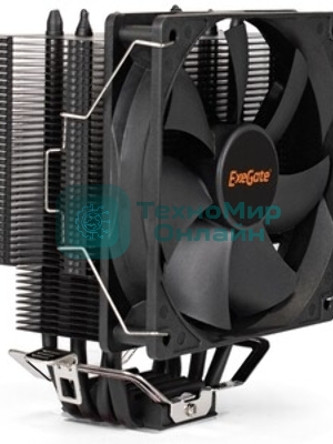 Кулер для процессора ExeGate Dark Magic EXX400-PWM серебристый, 120 мм, алюминий/медь, 2100 об/мин, 24 дБ, 4 pin, 140 Вт, 155 мм